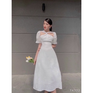 Đầm tk xoắn cổ