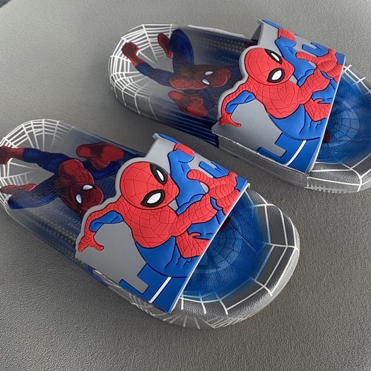 Dép bé trai siêu nhân, người nhện xám Size 26->30, Dép siêu đẹp, siêu êm, bền, hàng QC chính hãng