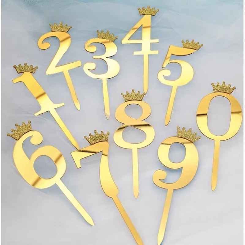 Topper Trang Trí Bánh Kem Hình Chữ Số Từ 0-9 Kiểu Dáng Dễ Thương