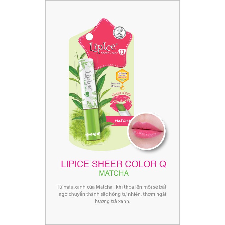 SON DƯỠNG CÓ MÀU LIPICE SHEER COLOR MATCHA TRÀ XANH