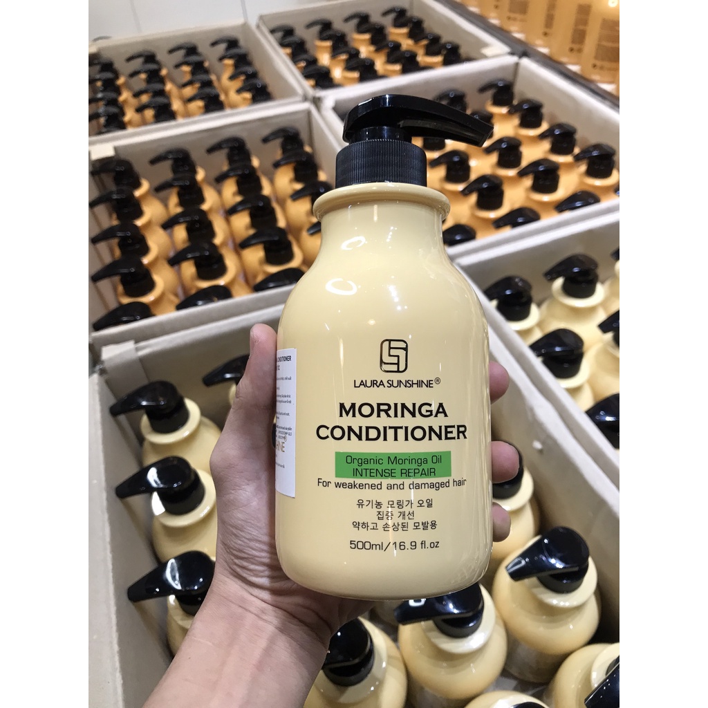 Bộ đôi dầu gội xả Nhật Kim Anh chiết xuất Hoa chùm ngây bảo vệ phục hồi tóc - MORINGA SHAMPOO CONDITIONER LAURA SUNSHINE