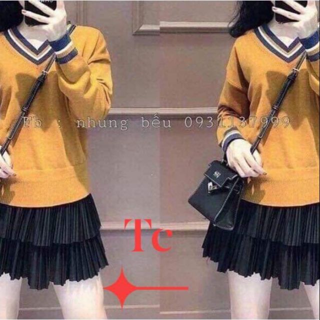 Chân váy dập li 2 tầng hàng loại 1 phom 45 đến 55kg