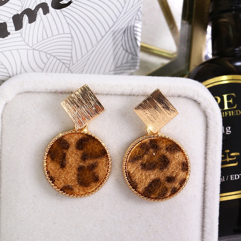 Bông Tai Họa Tiết Da Báo Phong Cách Âu Mỹ Cá Tính