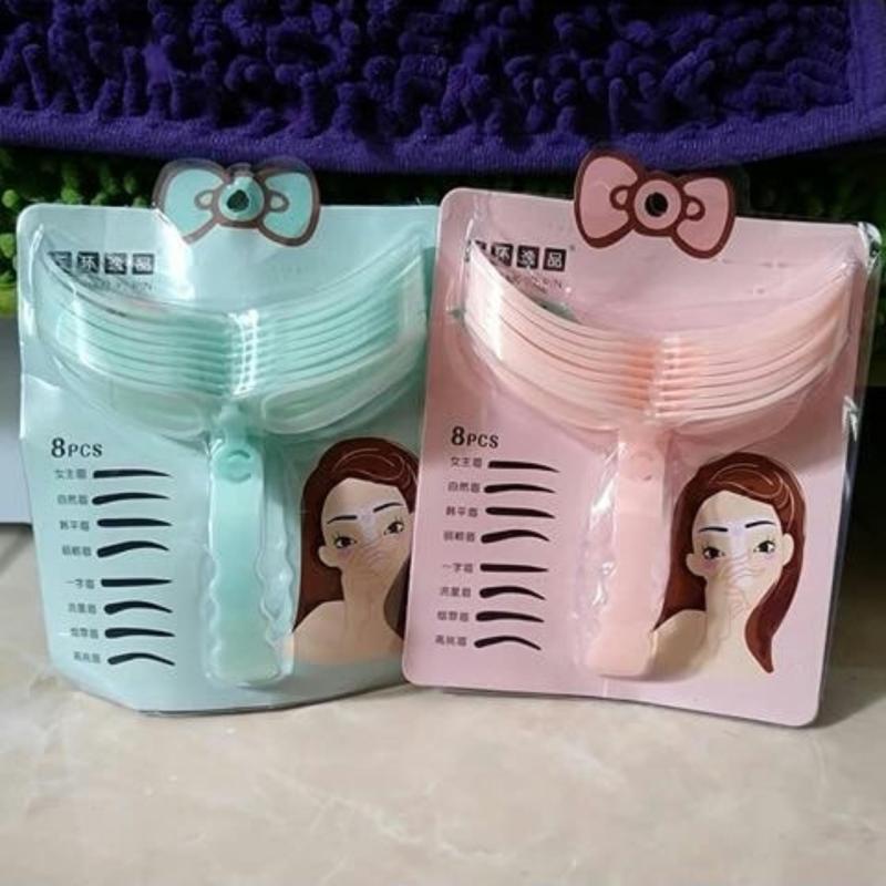 [Hàng mới về] Khuôn dập kẻ lông mày 8 trong 1 tiện lợi