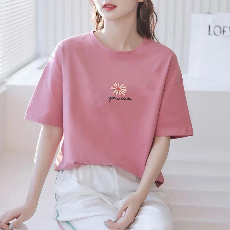 Korean version of loose fashion print trend short-sleeved T-shirt woman