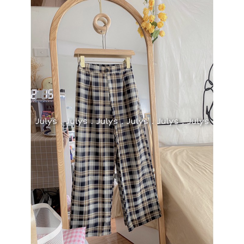 Quần suông kẻ caro mã 9601 (ảnh thật shop chụp kèm video cận chất) | BigBuy360 - bigbuy360.vn