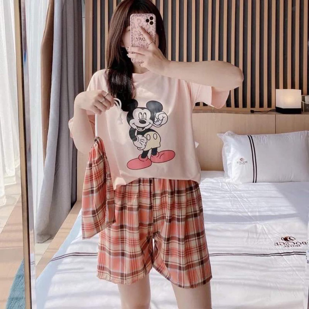 [Sẵn] Đồ bộ ngắn,  đồ mặc ở nhà Quảng Châu, pijama thoáng mát, mịn, họa tiết dễ thương | BigBuy360 - bigbuy360.vn