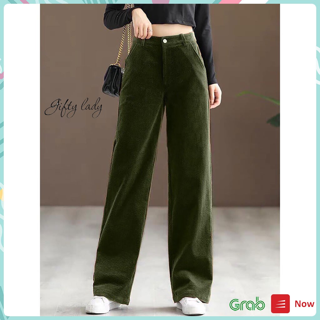 Quần Ống Rộng Nữ Có Khóa Kéo Siêu Hot Chất Nhung Tăm, Quần Ống Suông Culottes Nữ Sành Điệu, Chân Dài Tôn Dáng, Giftylady | BigBuy360 - bigbuy360.vn