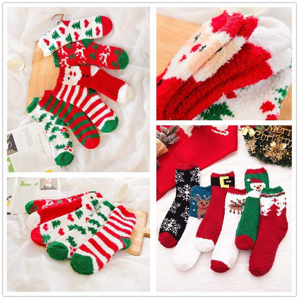 1 Đôi Tất Nữ Giữ Ấm Mùa Đông Phong Cách Giáng Sinh Năm Mới