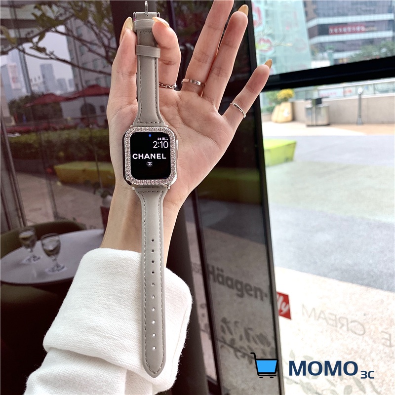 Dây đeo da sang trọng dành cho đồng hồ Smart watch 44mm 40mm  dòng se 6 54 3 2 1 42mm 38mm