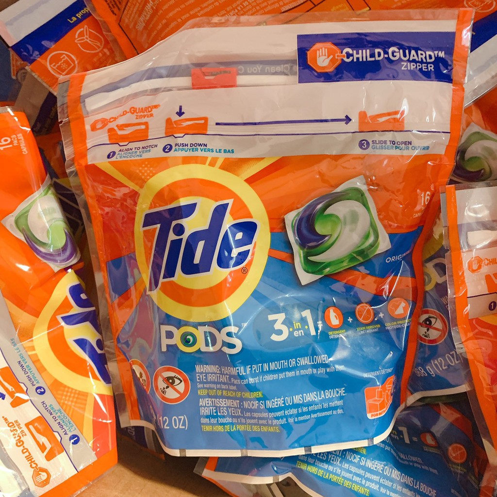 Viên giặt Tide Pods 3 in 1 bịch 16 viên 368gr