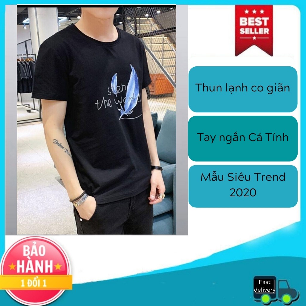 Áo thun nam tenji at07tg áo phông nam thể thao cổ tròn chiếc lá thun cotton lạnh cao cấp tenji store 5 (44 - 70kg) | BigBuy360 - bigbuy360.vn