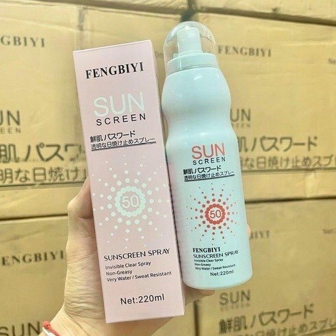 Kem Chống Nắng Nhau Thai Cừu Fengbiyi Sun Screen SPF 50 220ml Chính Hãng Nhật Bản (Chai dạng xịt)