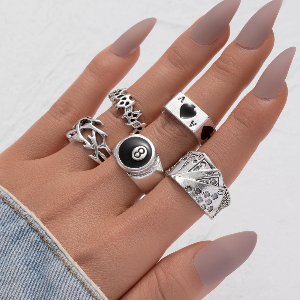 Nhẫn Hợp Kim Hình Bướm / Trái Tim Phong Cách Hip Hop Hàn Quốc Thời Trang Cho Nữ