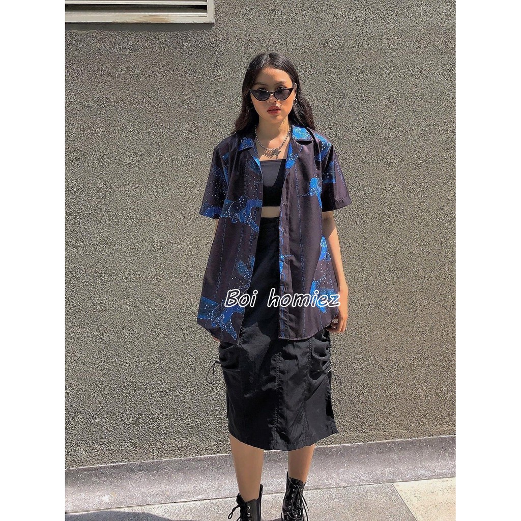 [CLIP THẬT] Áo sơ mi tay ngắn họa tiết FREEDOM mende tay lỡ, FORM UNISEX | BigBuy360 - bigbuy360.vn