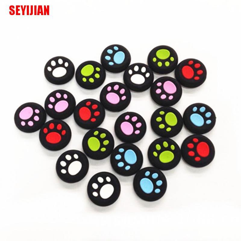 Bộ 2 Nút Bọc Cần Điều Khiển Chơi Game PS3 PS4 Xbox Bằng Silicone Hình Chân Mèo