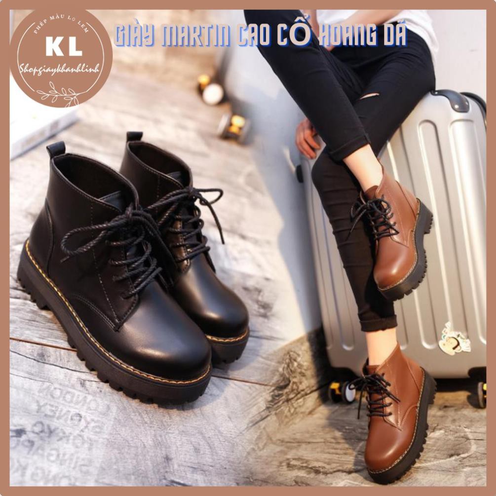 Giày/ bốt ulzzang vintage MARTIN cổ cao buộc dây tăng chiều cao mang phong cách hoang dã -h91 | BigBuy360 - bigbuy360.vn