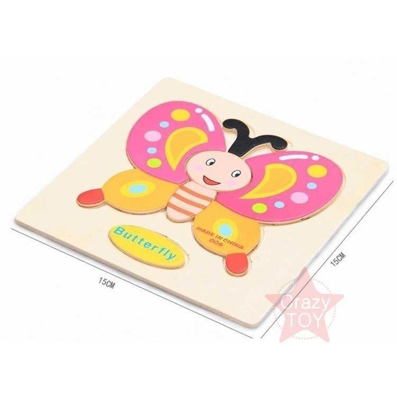 Bộ đồ chơi xếp hình bằng gỗ họa tiết động vật dễ thương dành cho bé