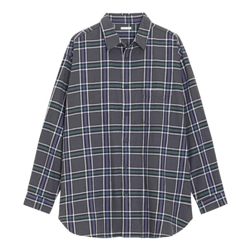 Áo sơ mi nam dài tay kẻ caro flannel dòng oversize thời trang, năng động của GU - Nhật