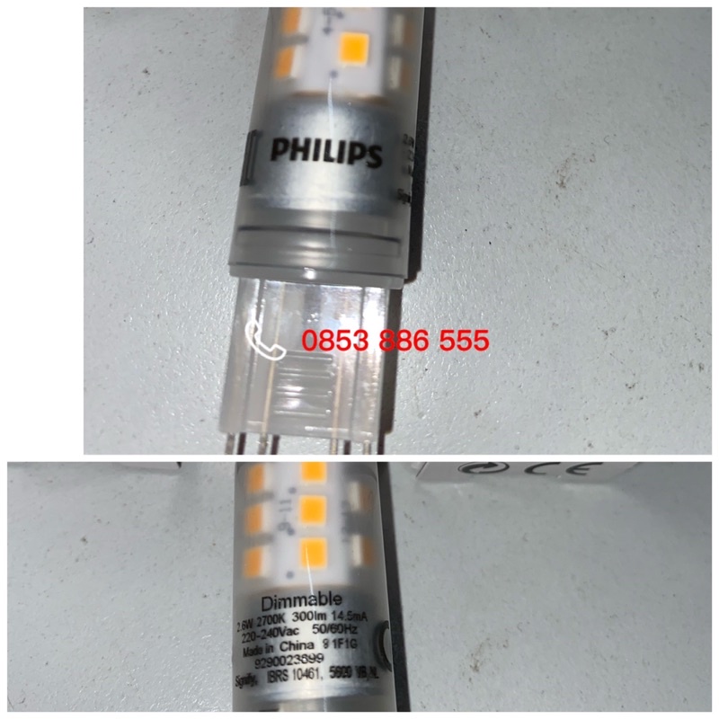 Bóng đèn LED G9 2.6W Philips, CorePro LEDcapsuleMV 2.6-25W G9 827 D, SIÊU SÁNG, CHÍNH HÃNG