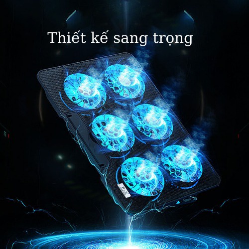 Quạt tản nhiệt Laptop, Đế tản nhiệt laptop cao cấp có Led cực mát dành cho máy tính từ 12 inch đến 17.6 inch