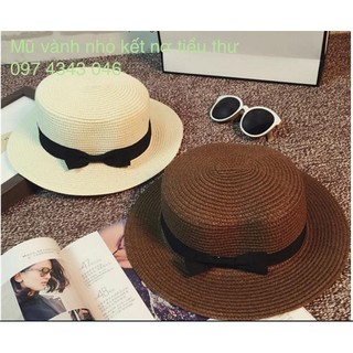 Mũ vành nhỏ kết nơ tiểu thư
