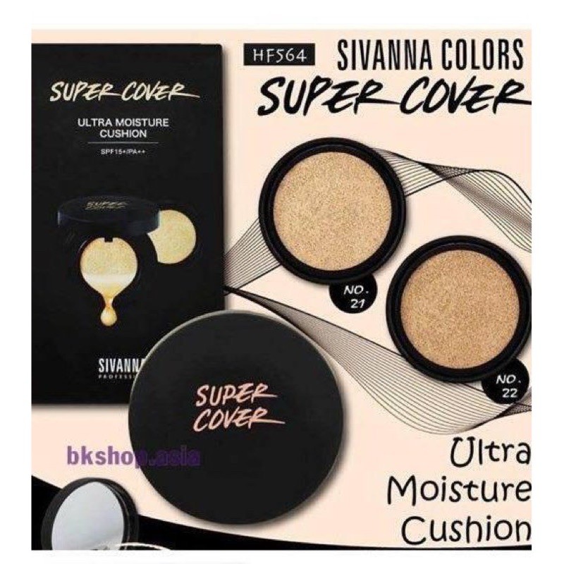 [Tặng kèm lõi sơ cua] Phấn nước Sivanna Colors Super Cover Ultra Moisture Cushion Thái Lan (30g)