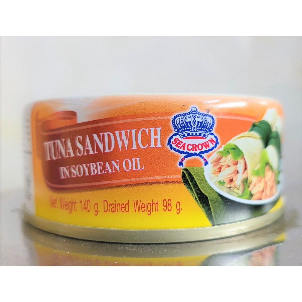 [Hộp 140g – VÀNG CAM] CÁ NGỪ NGÂM DẦU ĐẬU NÀNH [Thailand] SEA CROWN Tuna Chunks in Soybean Oil (halal)