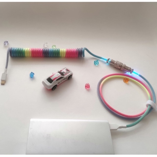 Dây cáp customs bàn phím cơ - 1 đầu kết nối kèm led