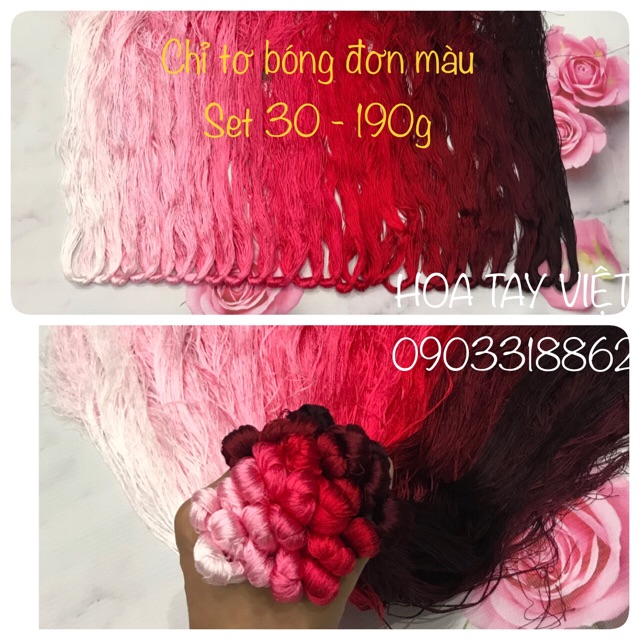 Set chỉ thêu tơ bóng làng nghề số 30