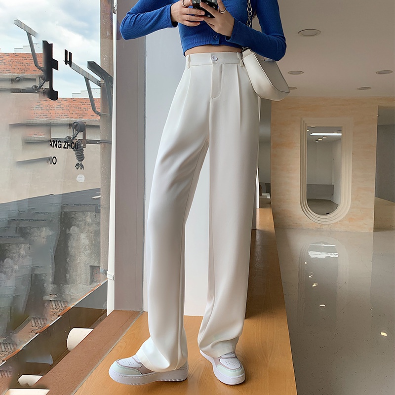 Quần Ống Rộng  Dáng Suông Đứng Kiểu Culottes, Cạp Cao Ống Loe Phong Cách Hàn Quốc ZOZO Siêu Đẹp Hai Màu Đen, Kem Đủ size | BigBuy360 - bigbuy360.vn