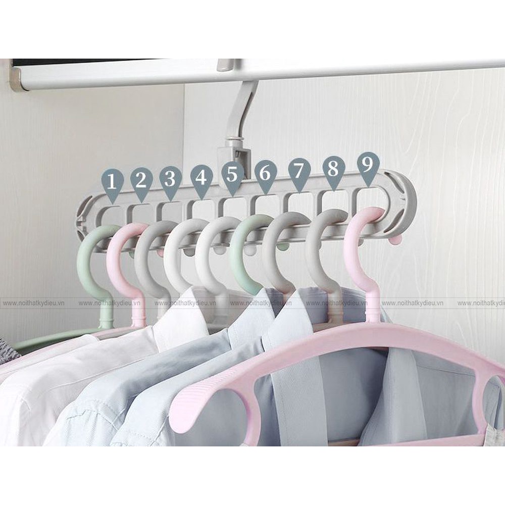 Móc Treo Quần Áo 9 Lỗ Thông Minh