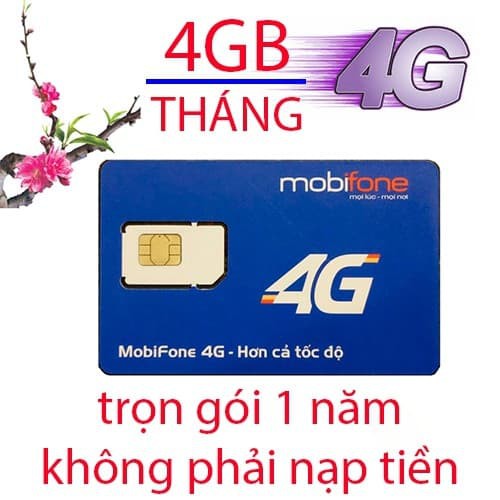 Sim 4G Mobifone - 4G/ Tháng MDT250 dùng 1 năm không nạp tiền