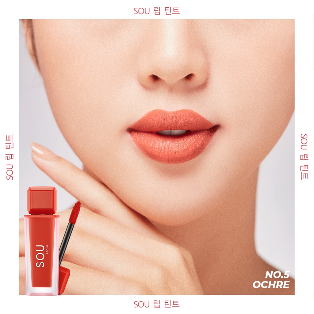 Son Kem Lì SOU Màu No.5 - Cam Đất 7g, Mềm Mịn Lâu Trôi, Dưỡng Ẩm Môi Tối Ưu