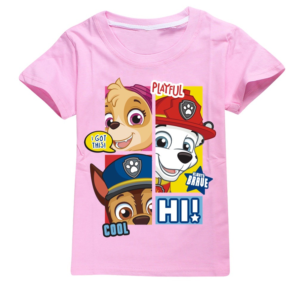 Áo thun bé trai và bé gái in hình Paw patrol Đội chó cứu hộ, Chất liệu cotton thoáng mát mềm mịn, SSSHOP