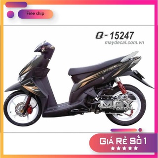 Tem xe click 110 dán xe đen