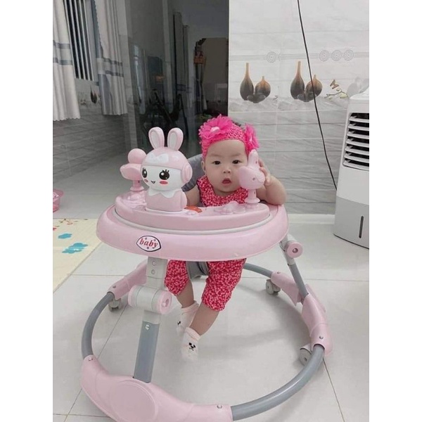 Xe Tập Đi Tròn đa chức năng Có Hình Thỏ ngộ nghĩnh dễ thương có nhạc, có bàn ăn cho bé