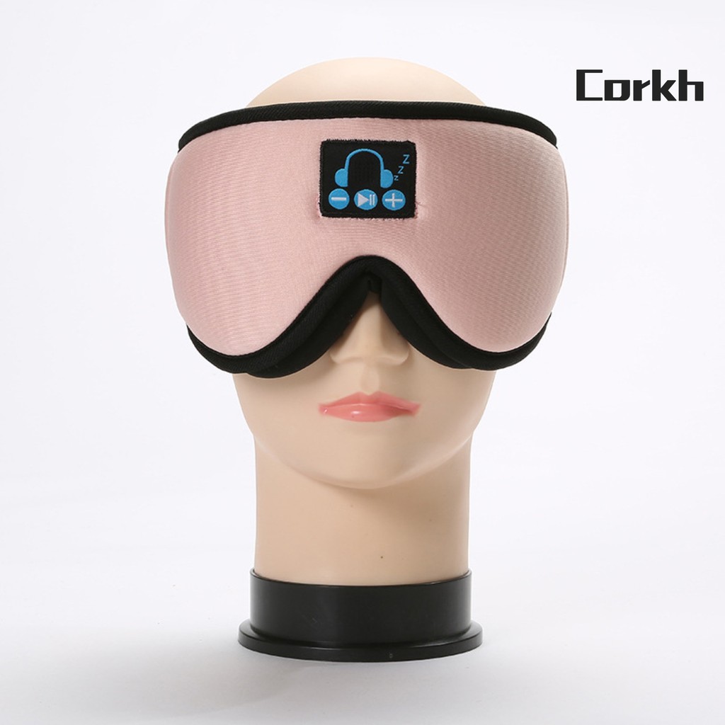 corkh Bluetooth 5.0 Headset Wireless Music Sleep Aid Shading 3D Soft Sleep Eye Cover
