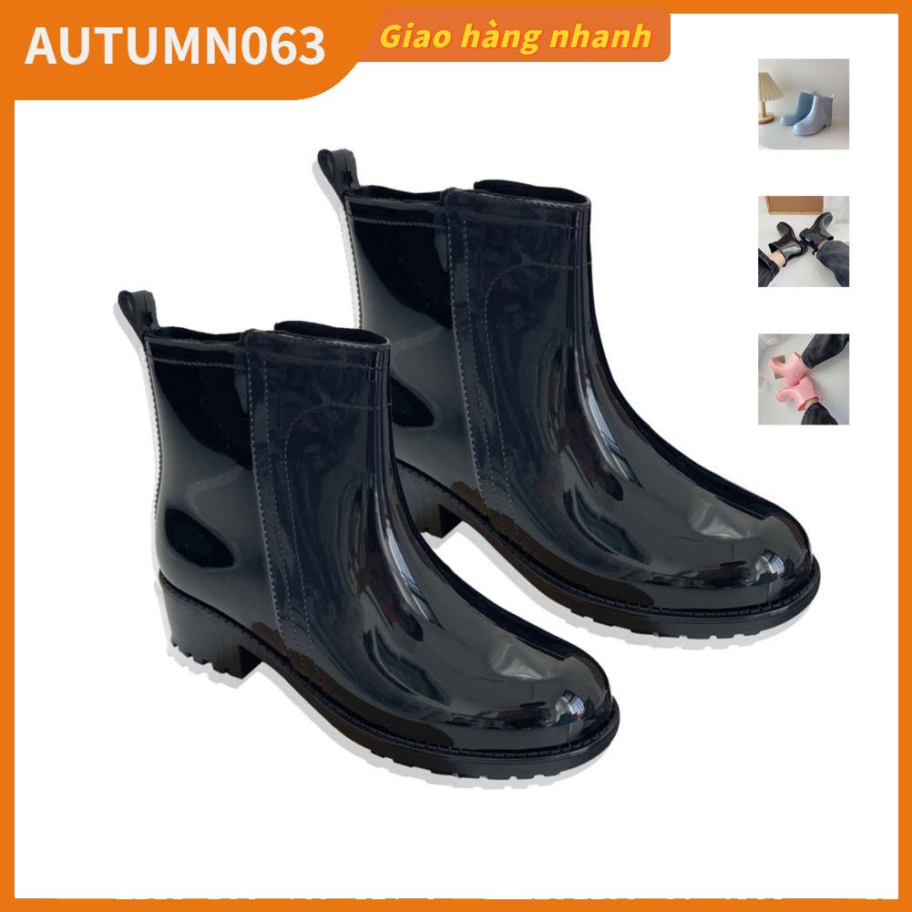 Phụ nữ Giày đi mưa Ngắn không thấm nước Thời trang Thanh lịch Vườn Ngoài trời làm Autumn063