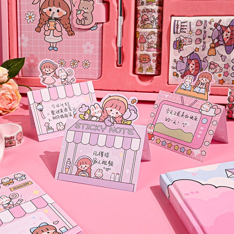 Hình Dán Trẻ Em。 Set Băng Keo Giấy Dán Trang Trí Sổ Tay DIY Hình Cô Gái Nhật Bản Dễ Thương