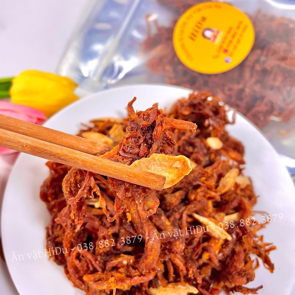 Khô heo cháy tỏi HiDu 100gr loại ngon đậm vị sợi to | BigBuy360 - bigbuy360.vn