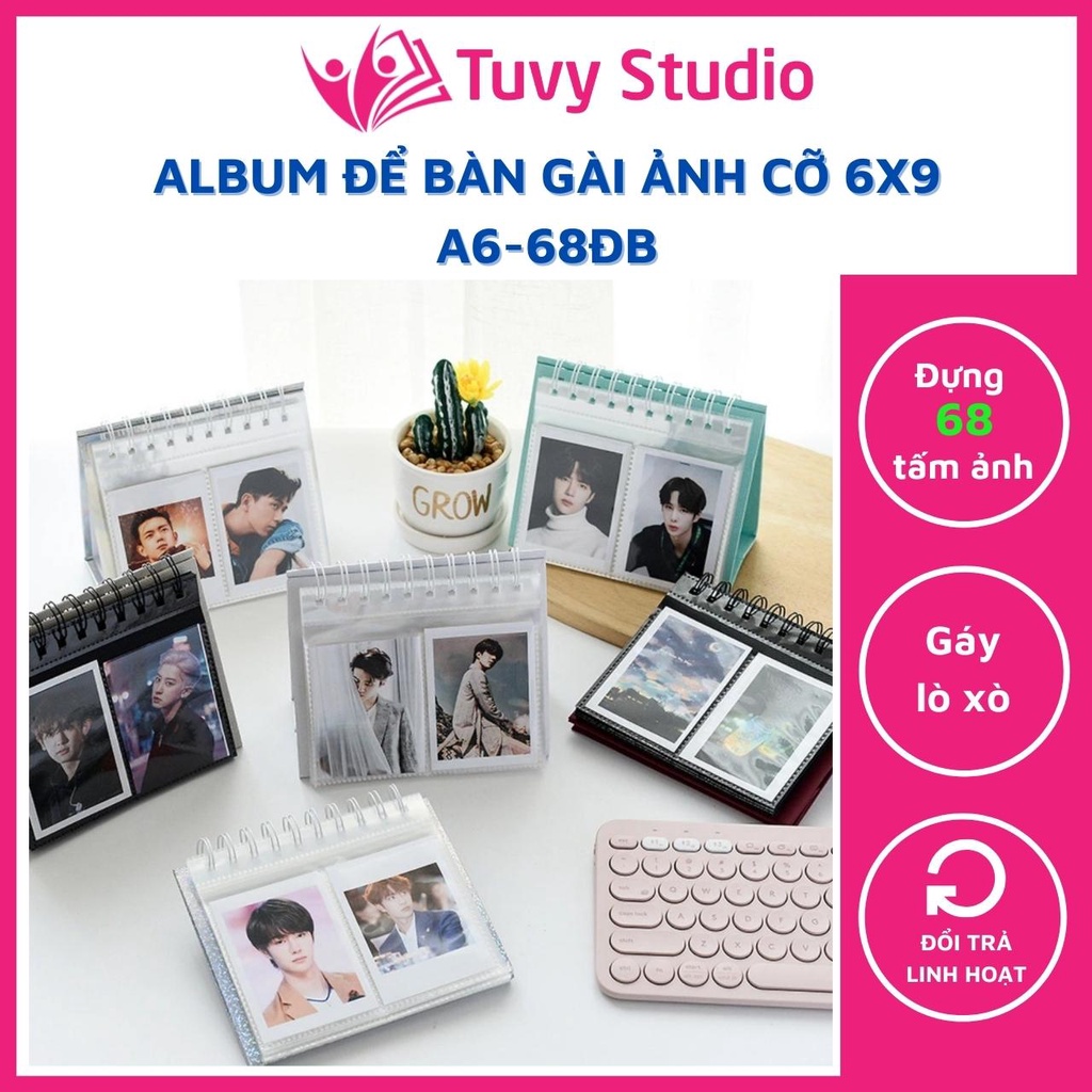 Album ảnh để bàn chứa 68 ảnh 6x9 trang trí bàn làm việc, kệ tủ sẵn hàng tại Tú Vy Studio