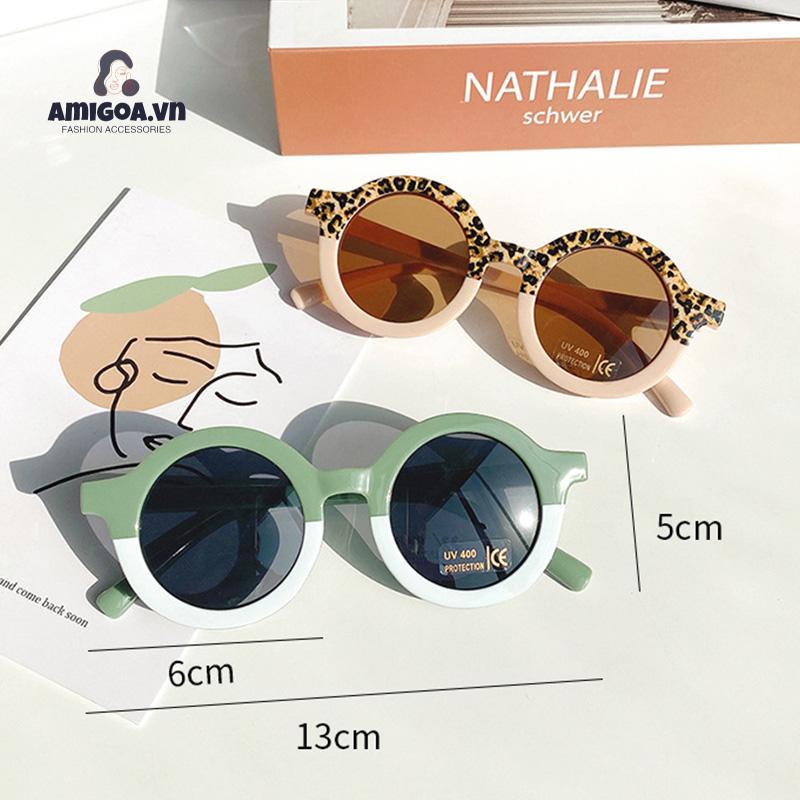✨✨Kính râm cho bé Mắt Gọng Tròn Chống Tia Uv Phong Cách Vintage Thời Trang Cho Bé