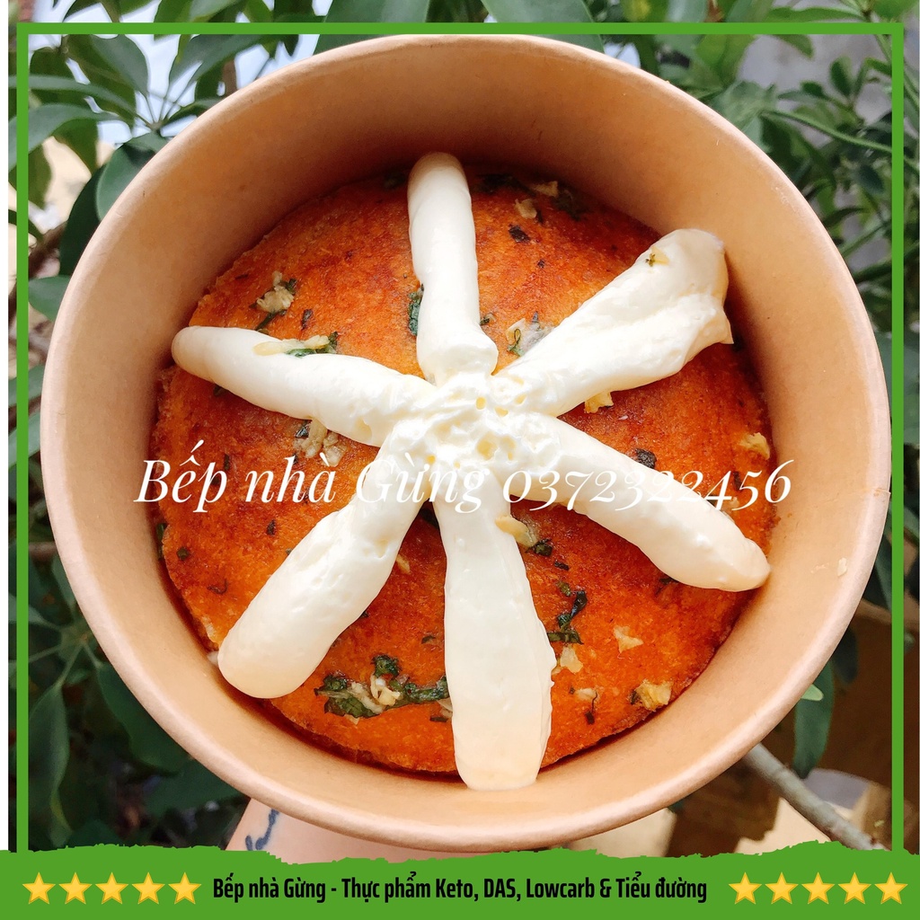 &lt;SHIP NỘI THÀNH&gt; Bánh phô mai bơ tỏi - For Keto, DAS, Lowcarb, Eatclean &amp; Tiểu đường