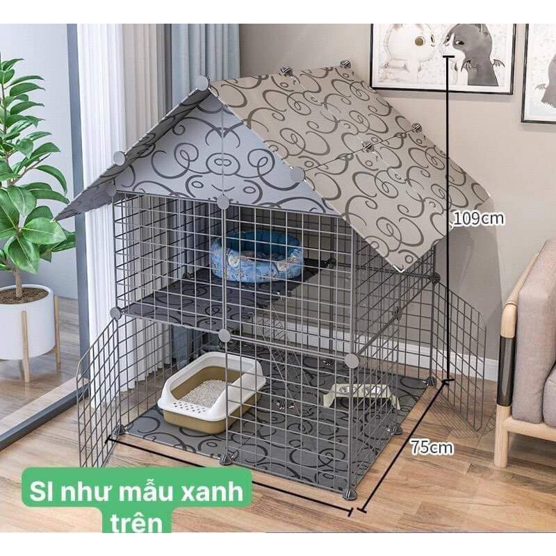 Chuồng ghép 2 tầng cho mèo.