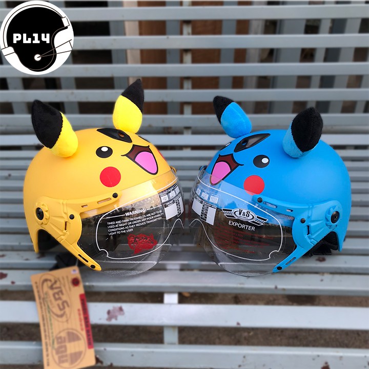 Mũ Bảo Hiểm Trẻ Em Cho Bé Từ 3-6 Tuổi Pikachu V&S Helmet, Mũ Bảo Hiểm Cho Bé Có Kính Siêu Nhẹ - PKC01