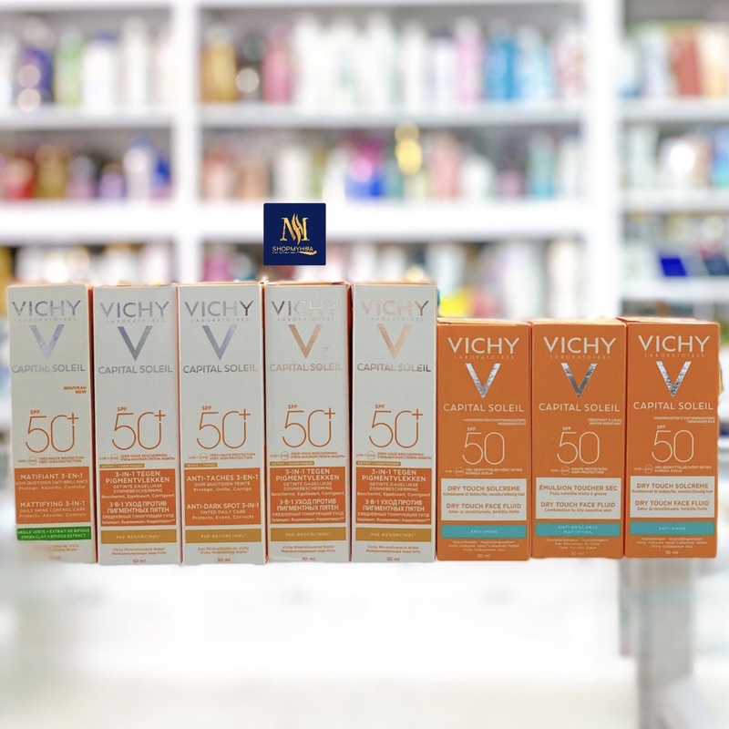 Kem Chống Nắng Vichy Capital Soleil 50ML - vichy có màu da, không màu, chống lão hoá