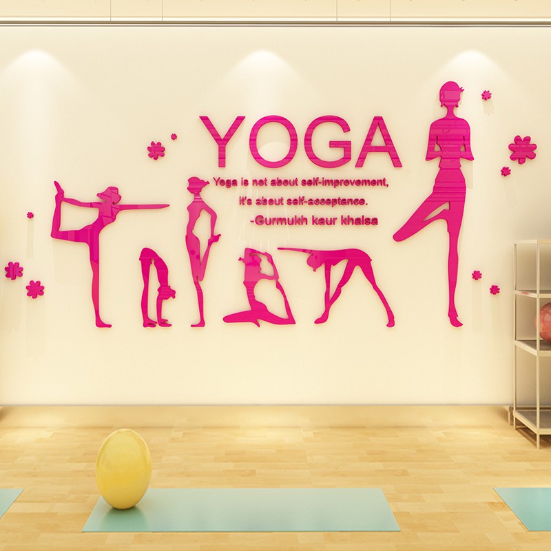Tranh dán tường mica 3d decor khổ lớn trang trí phòng tập fitness & yoga, phòng thể dục Nhiều Size - EPeBen