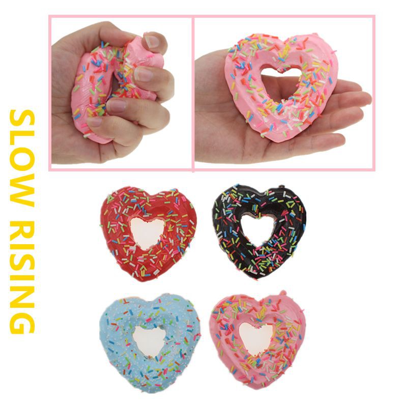Đồ chơi dạng nén đàn hồi họa tiết bánh donut hình trái tim