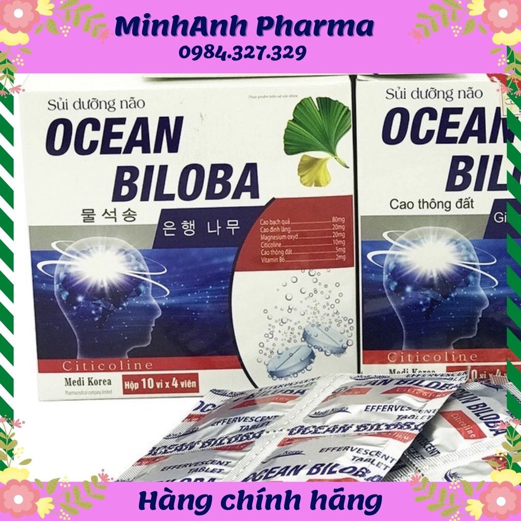 OCEAN BILOBA - Viên sủi dưỡng não, tăng cường tuần hoàn não